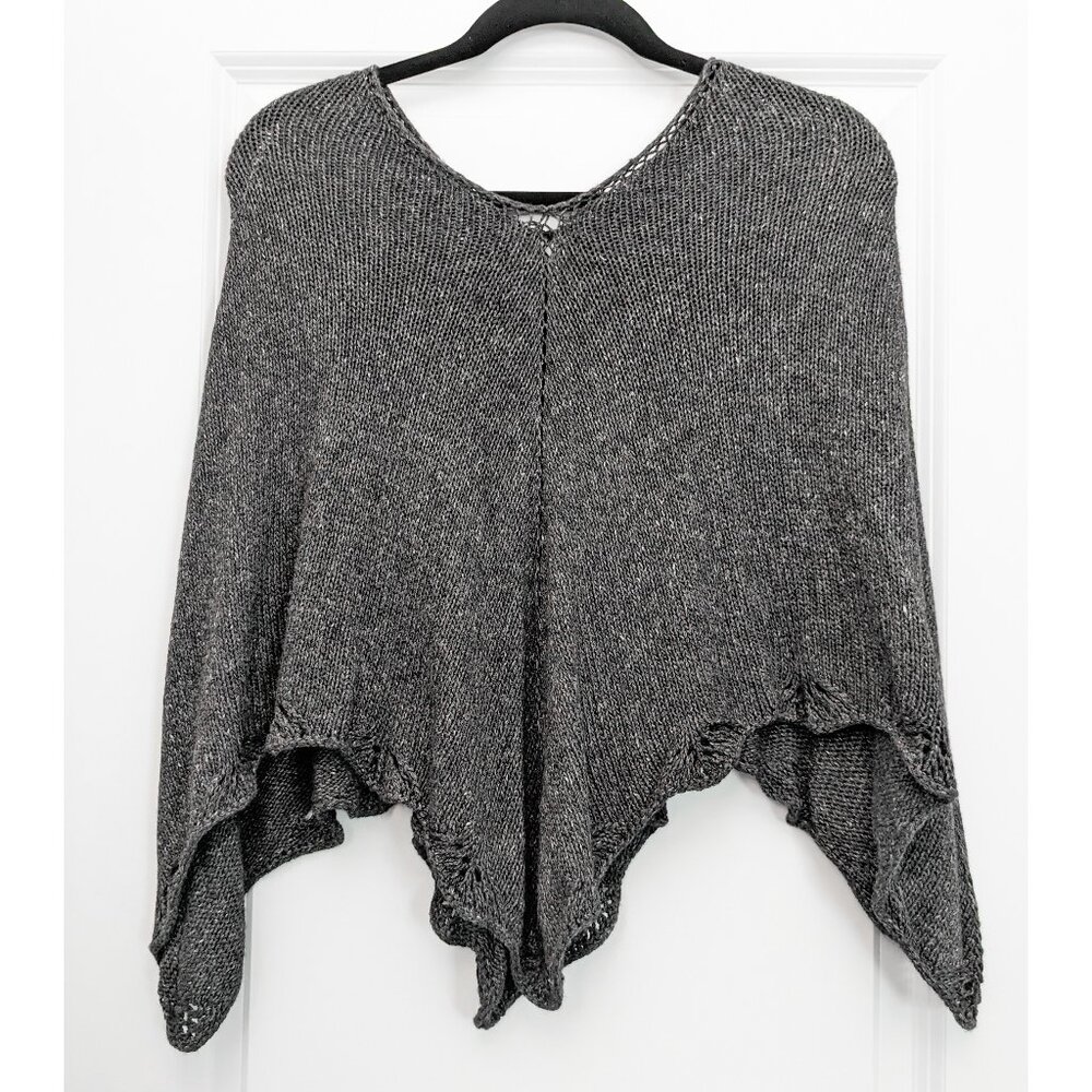 Handmade Italian Cashmere Wool Blend Knit Poncho / Cape / Capelet - Cottagecore